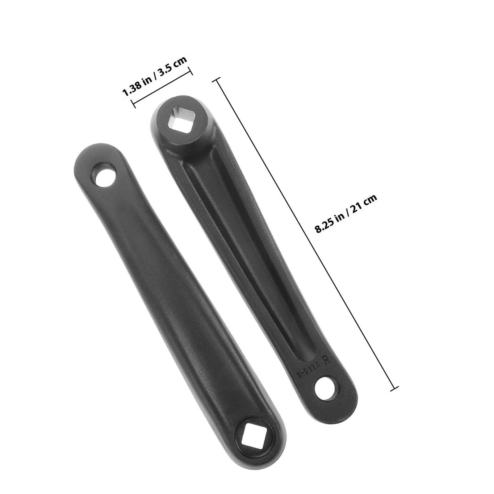 Braccio della Pedivella della Bici Elettrica 170mm 2 Pezzi Metallo Nero | Foro Quadrato Orizzontale, Montaggio Semplice e Compatibilità Versatile, per Bici da Strada e Cyclette