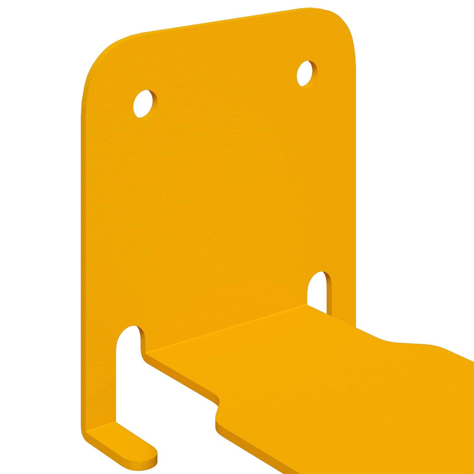 Mensola galleggiante da parete giallo senape 24 pezzi | Acciaio durevole, bordo rialzato, design salvaspazio, stile minimalista, facile da pulire