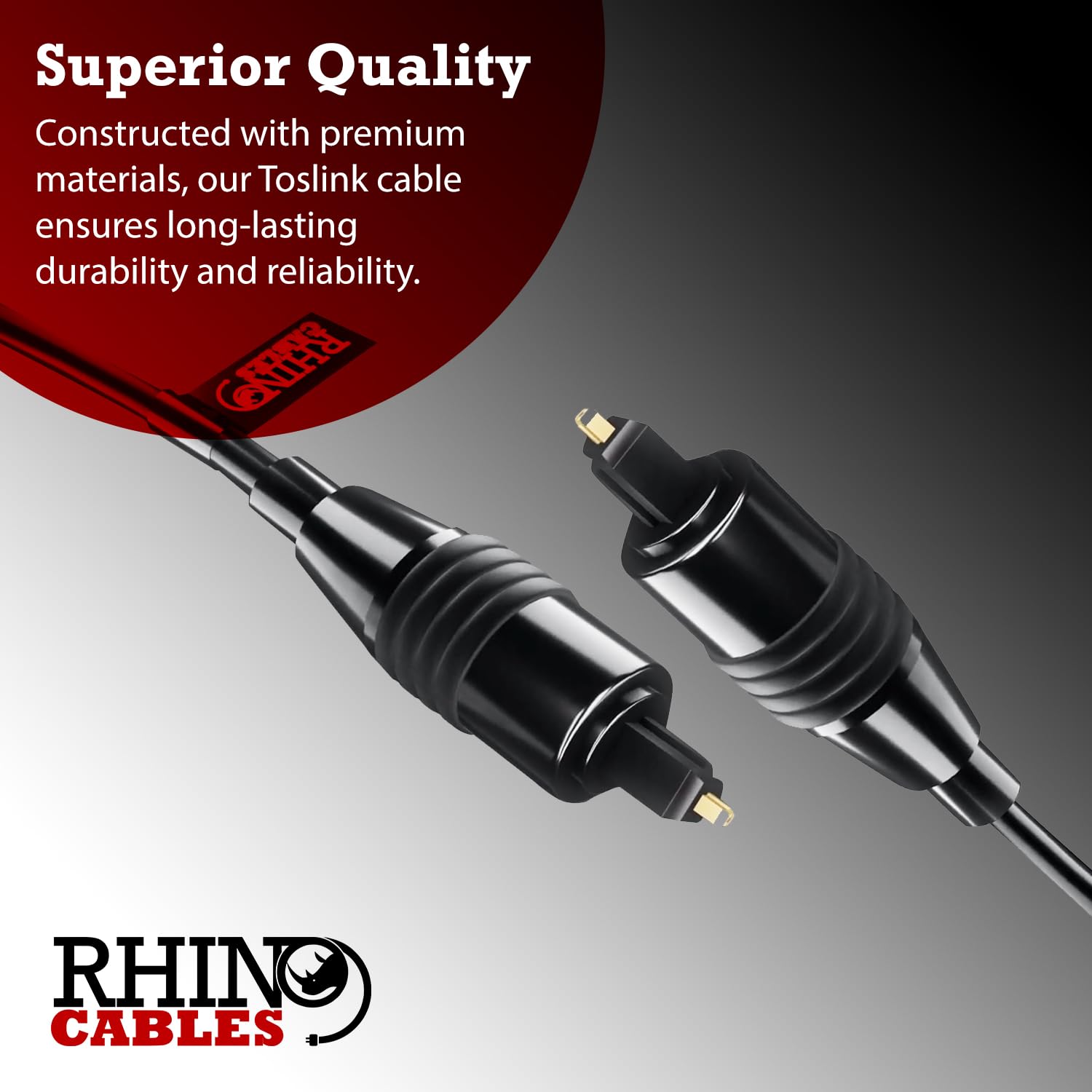 rhinocables Toslink Optical Audio Cable with Gold-plated Contacts - Image 4