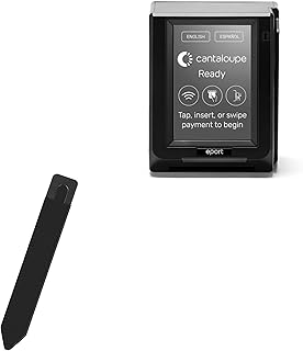 BoxWave Stylus Pouch Compatible with Cantaloupe ePort Engage - Stylus PortaPouch, Stylus Holder Carrier Portable Self-Adhesive - Jet Black