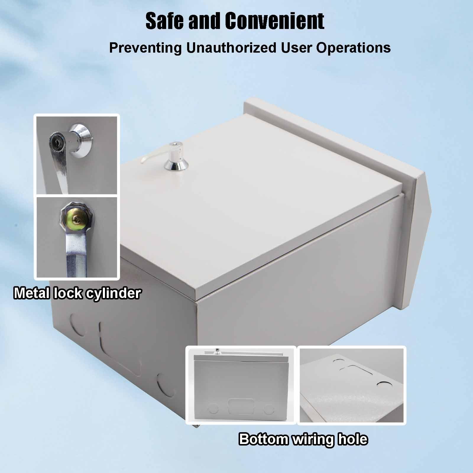 Caja Estanca Exterior Electrica, Caja Conexiones Exterior para Interiores y Exteriores con Cerradura y Placa de Montaje para Montaje en Pared(25x30x15cm/10x12x6in)