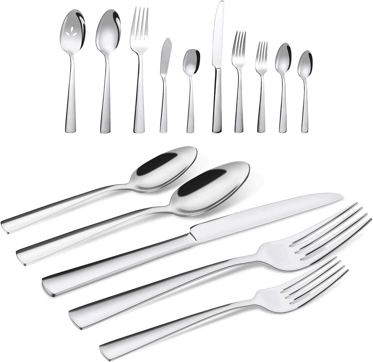 65 Piece Silverware Flatware Cutlery Set, Stainless Steel