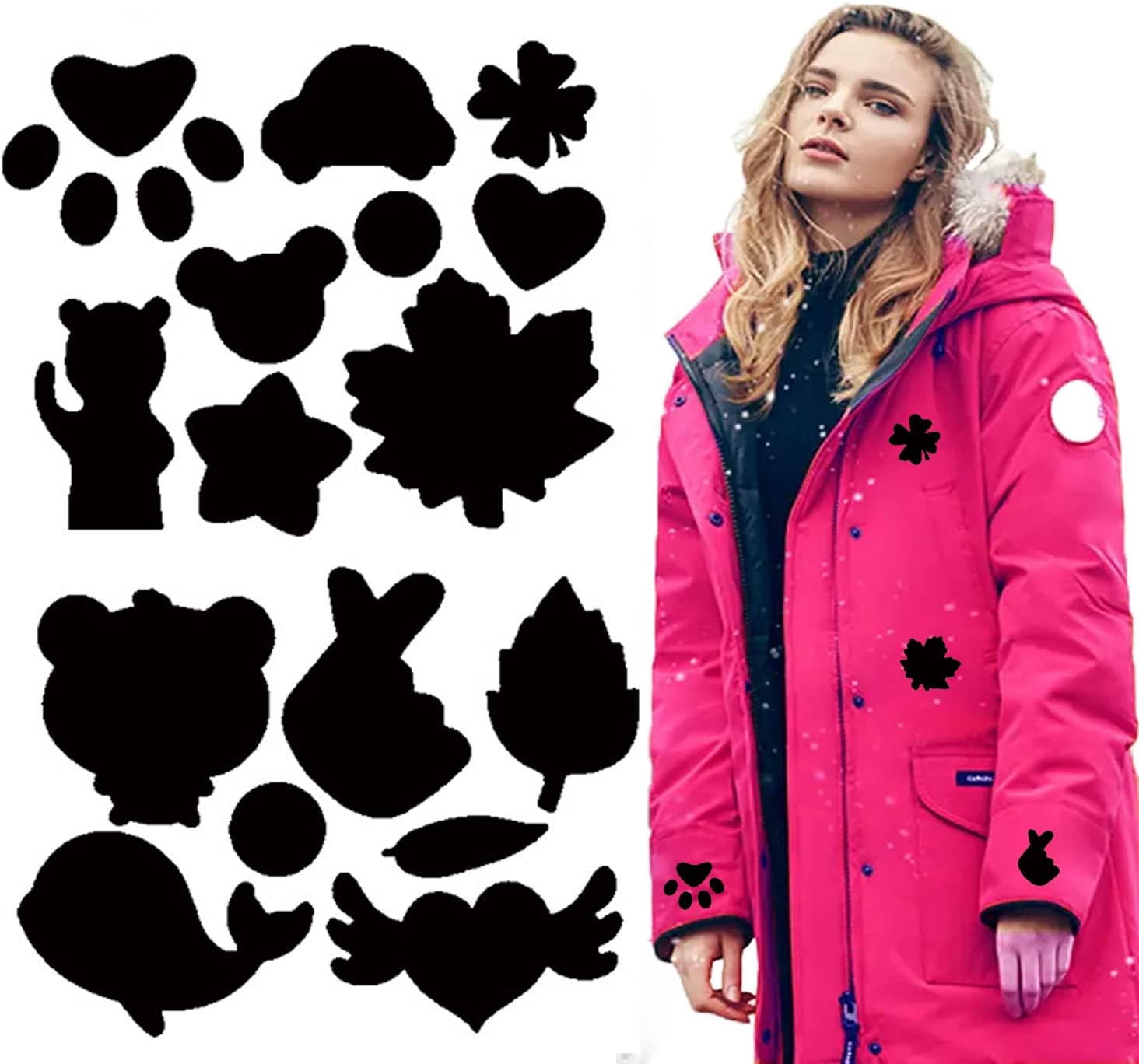 4 Sheets Down Jacket Repair Patches, 25 * 15cm Self