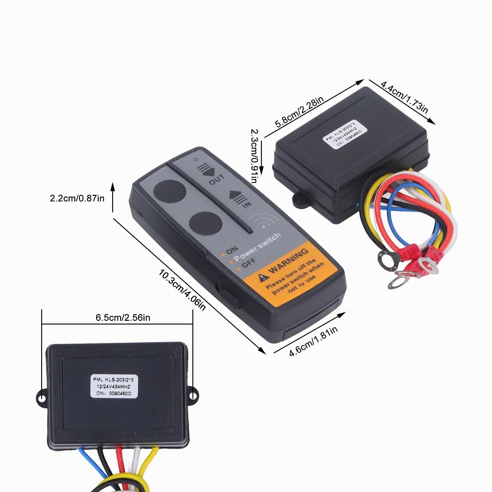 Kit de Télécommande de Treuil sans Fil de Récupération 12 V 24 V pour Camion ATV SUV Contrôleur de Commutateur de Combiné 75ft Ensemble de Commutateur de Télécommande sans Fil de Treuil électrique Uni