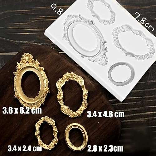 Miniatura 6 de JeVenis Molde de silicona para fondant de estilo barroco para cupcakes, decoración de magdalenas, joyas, arcilla polimérica, proyectos de