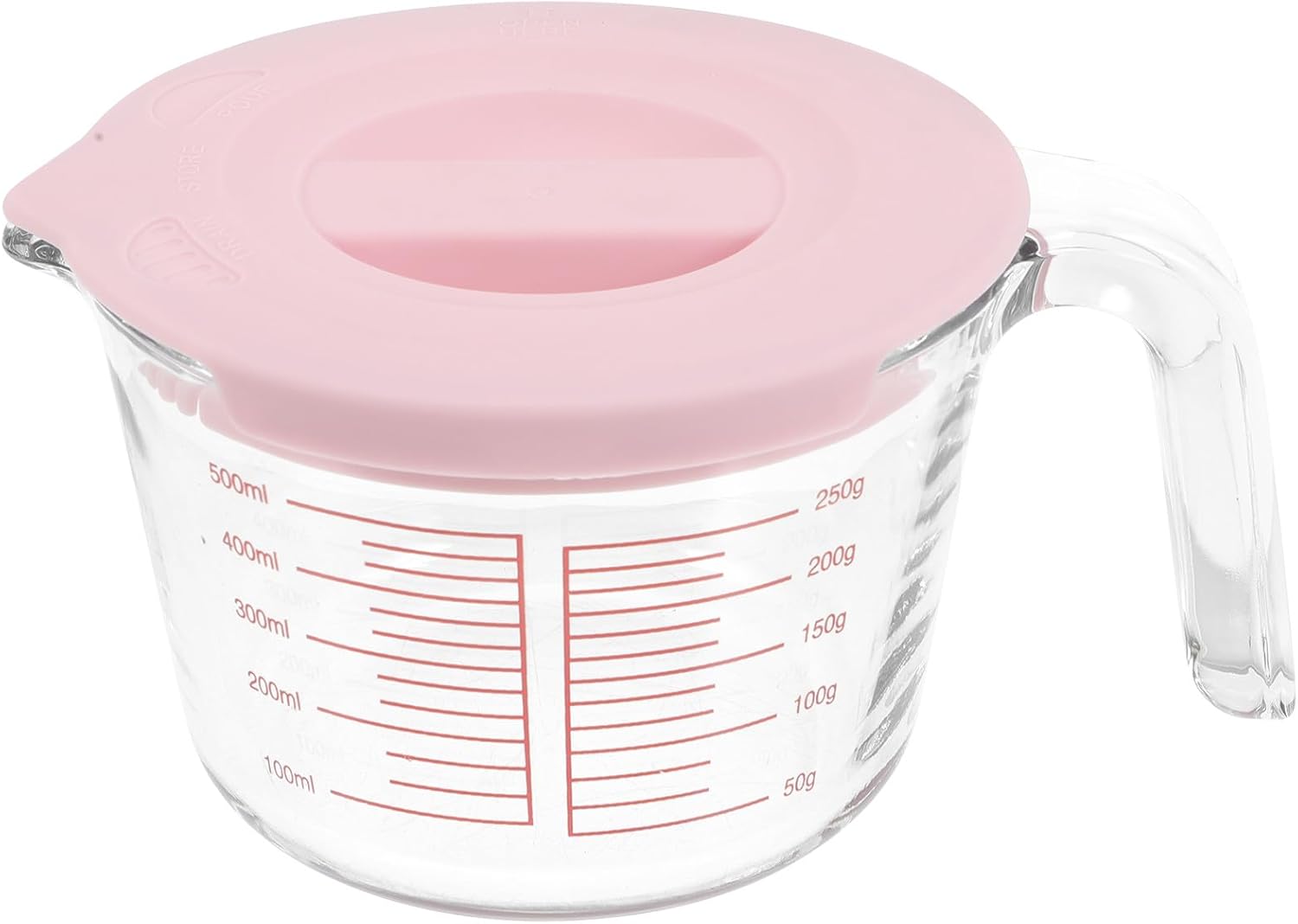 Heat-resistant Thickened Glass Measuring Cup with Lid, Graduated Scale for Baking and Milk Mixing, Microwave-safe Kitchen Measuring Tool for Household and Bakery Use