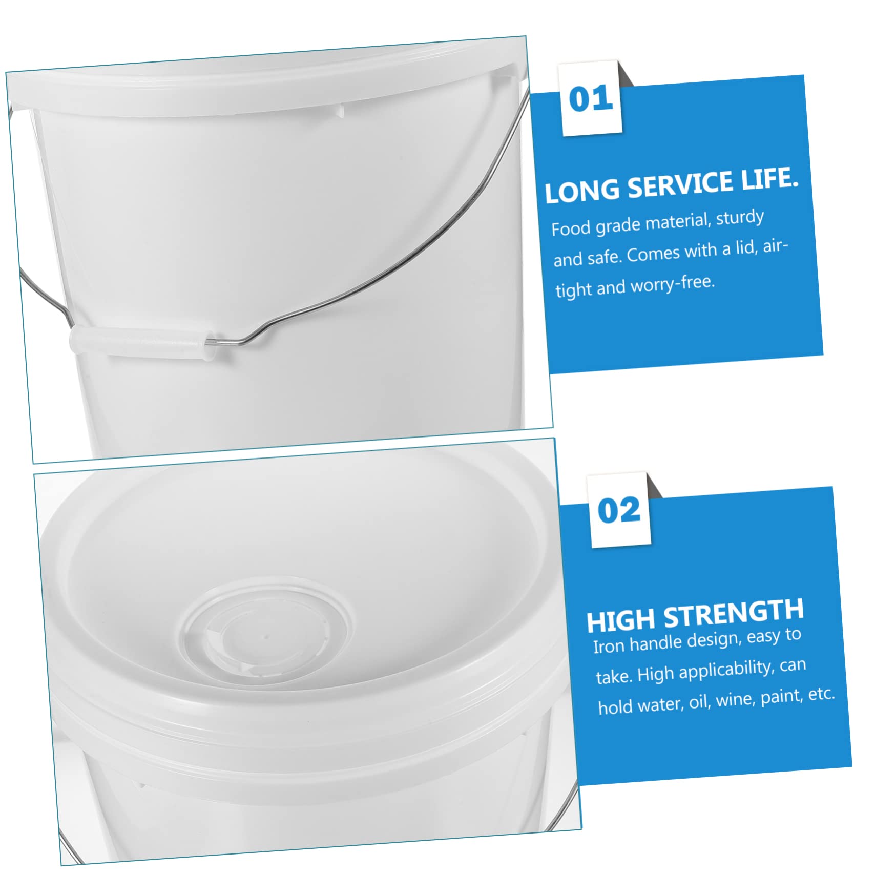Cubo de Pintura Vacío de 10 litros Blanco Hdpe con Tapa