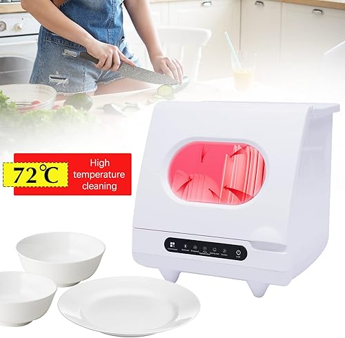 Miniatura 3 de Lavaplatos portátil de encimera, 5 programas de lavado, mini lavavajillas, brazos de pulverización de 360° y limpieza de alta temperatura de 161.6