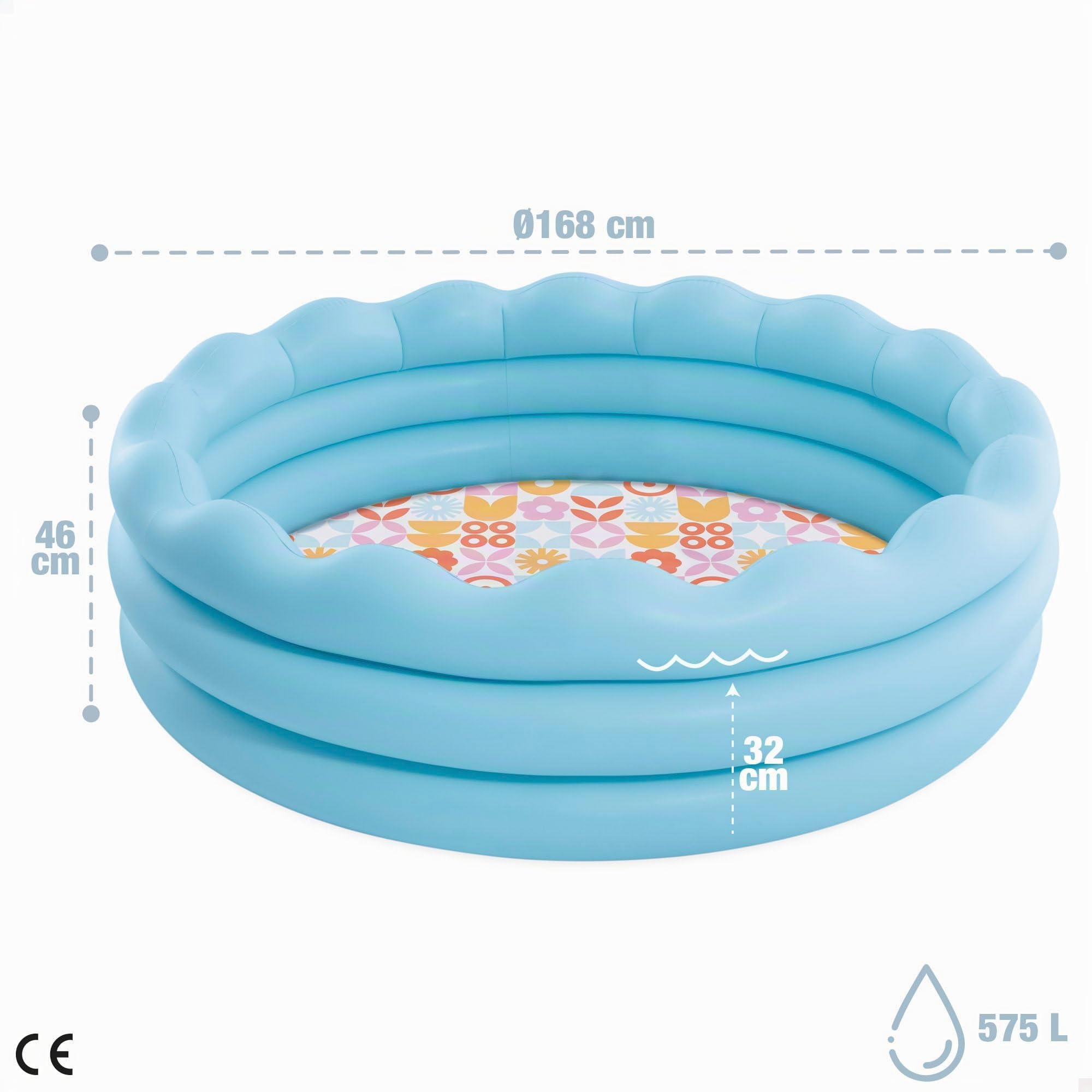 Intex Piscine à Bord ondulé 56191NP (gonflé 168 x 46 cm)