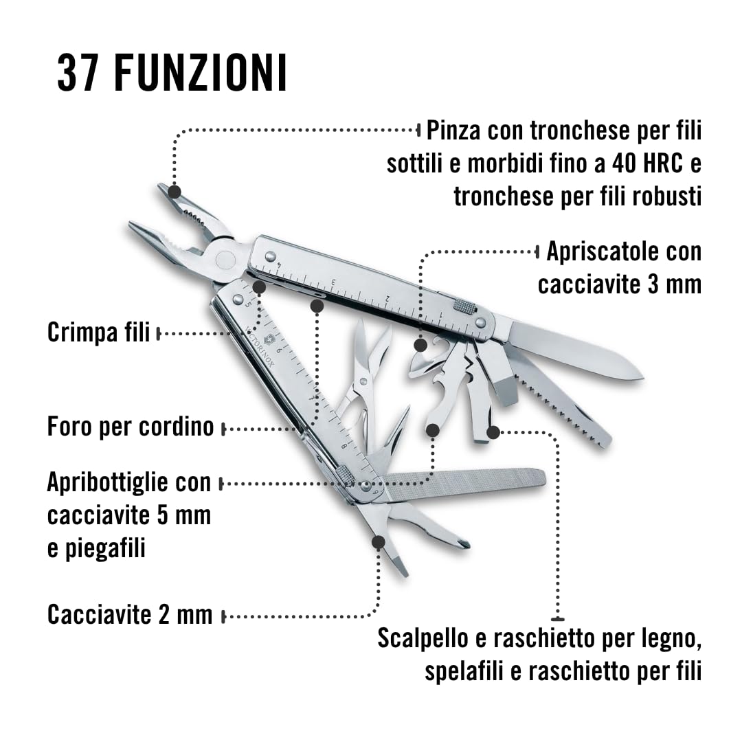 Victorinox Swiss Tool X Plus Multitool - 37 Funzioni - Pinze e Fodero