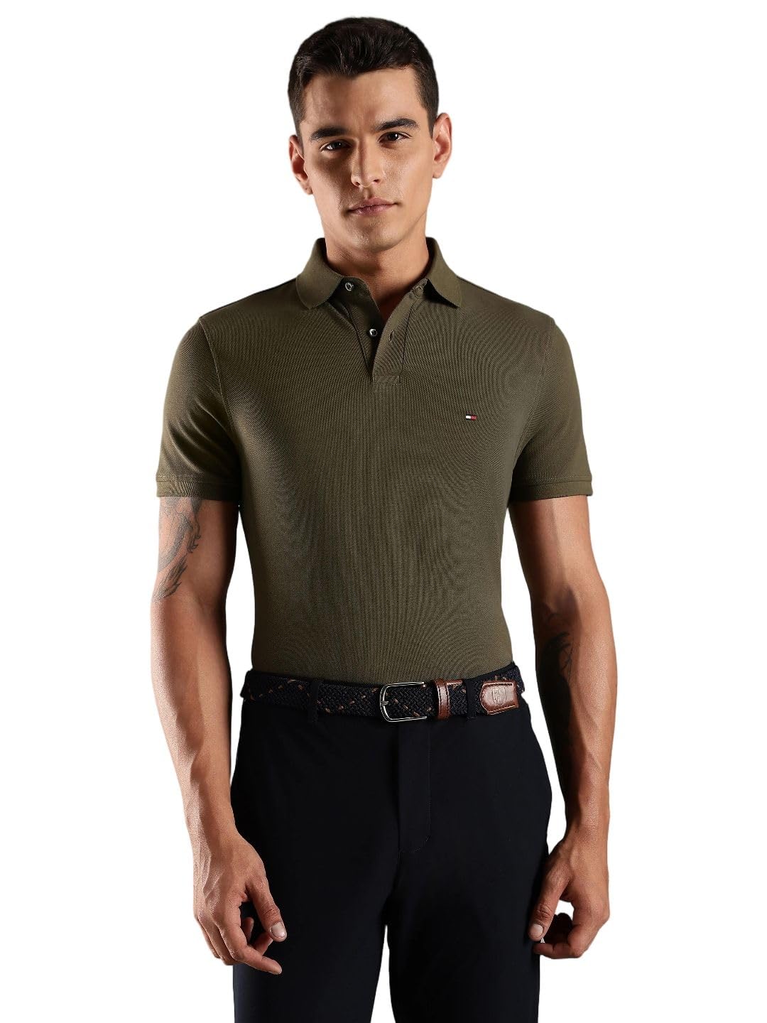 tommy hilfiger Men's Solid Regular Fit Polo Shirts-picture-40
