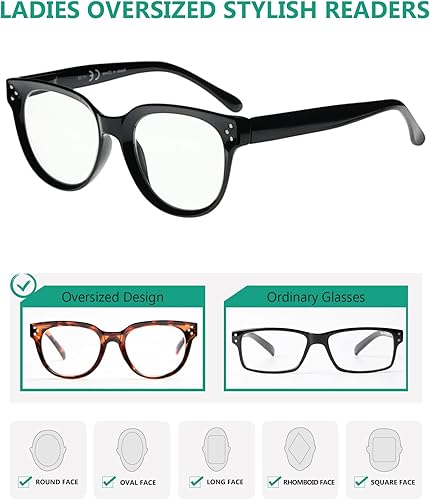 Miniatura 4 de Eyekepper Gafas de lectura gruesas y resistentes para mujer, con 4 paquetes