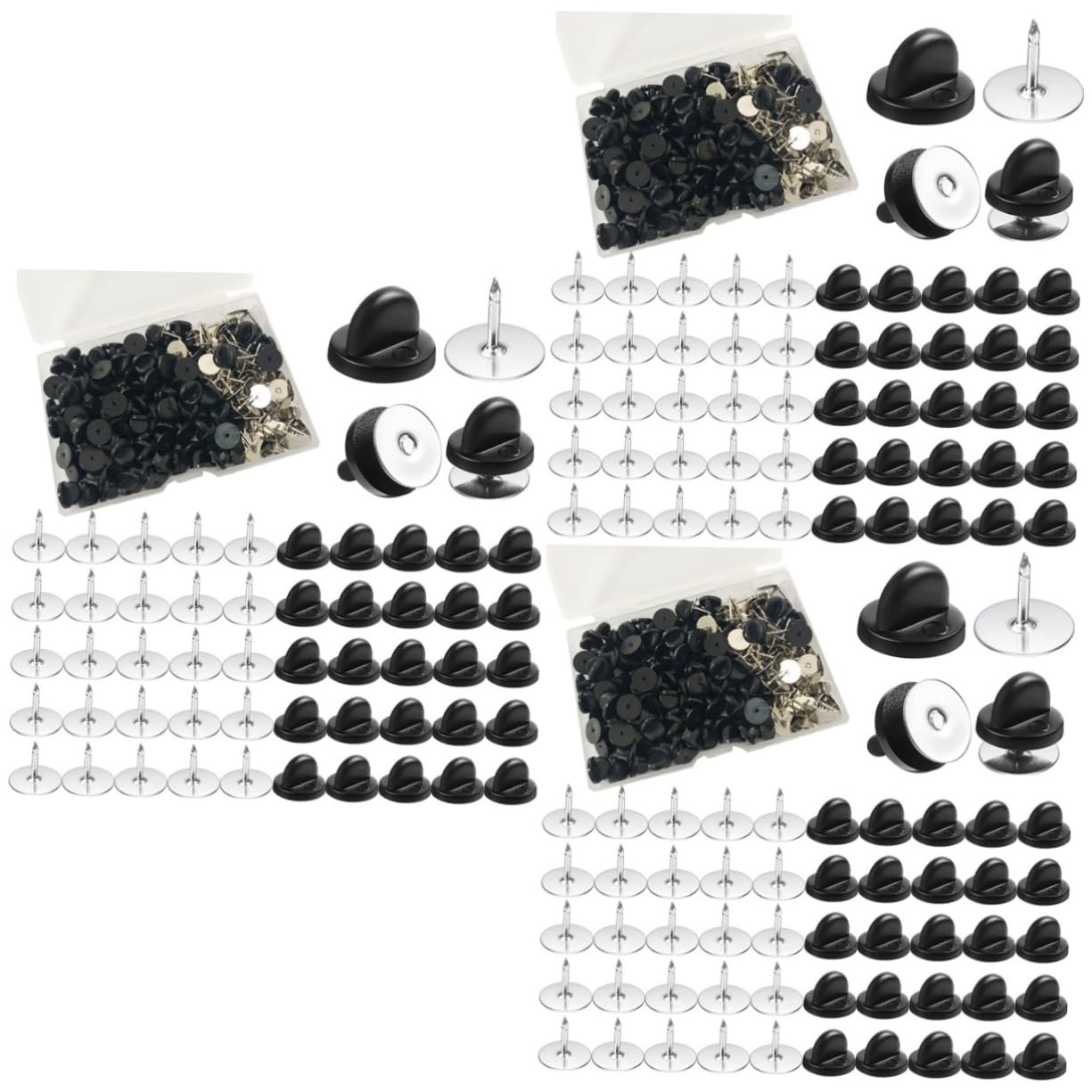 100sätze Sicherheitsnadeln Für Anstecknadeln Flache Pvc-broschen-rückseiten Für -schmuck Runde Stabile Und Praktische Pin Backs Für Anzüge Hüte Und Abzeichen