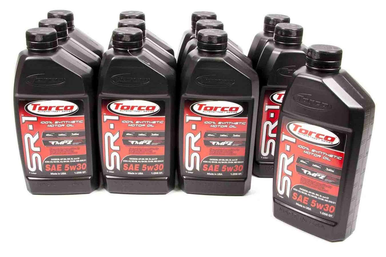Torco A160530C SR-1 5w30 Synthetic Motor Oil Bottle - 1 Liter Bottle, (Case of 12)
