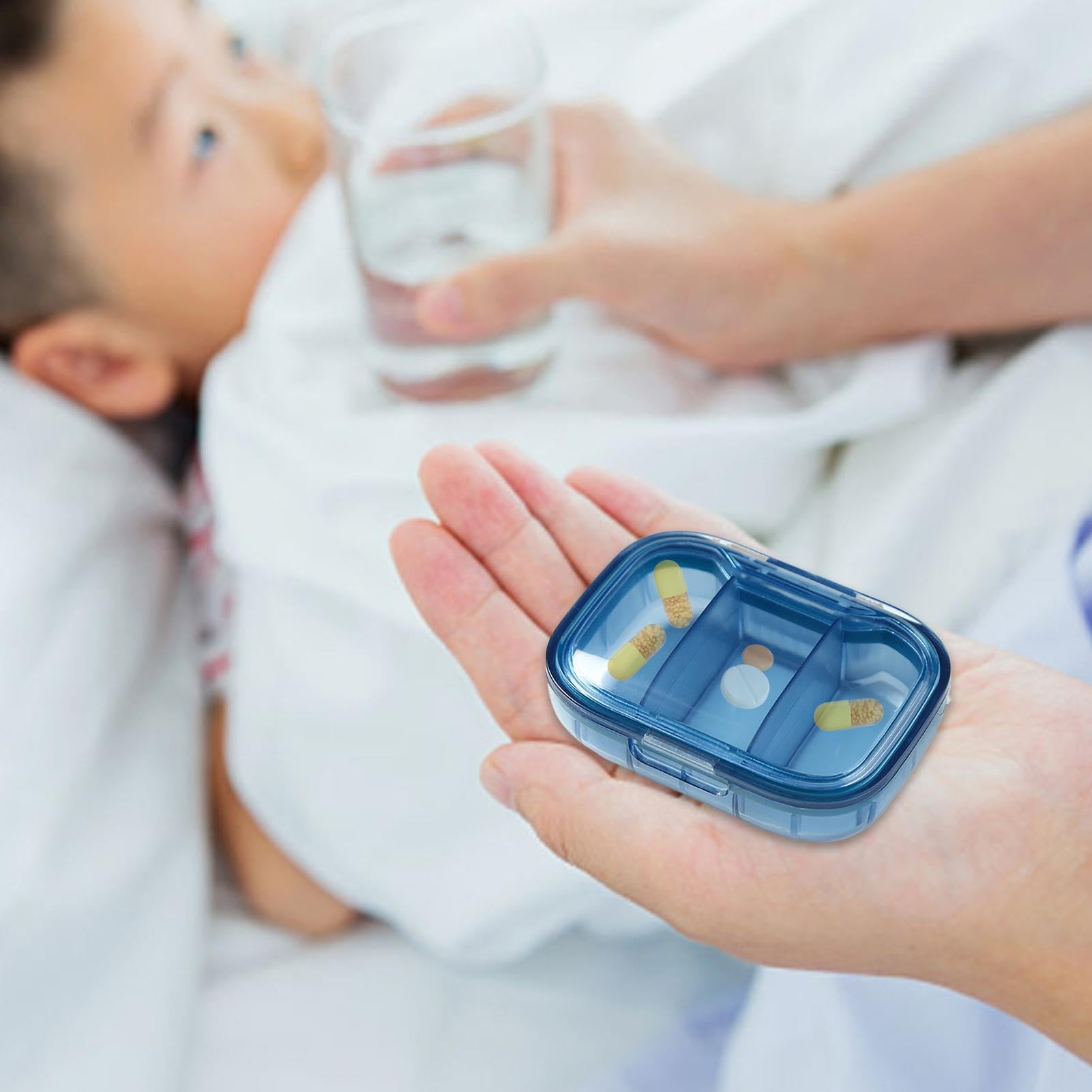Portapillole Da Viaggio Trasparente - Organizer Portatile A 3 Scomparti, Design Con Chiusura A Scatto Sicura, Spazio Quotidiano Compatto | Contenitore Estetico Per Pillole Per Vitamine, Integ