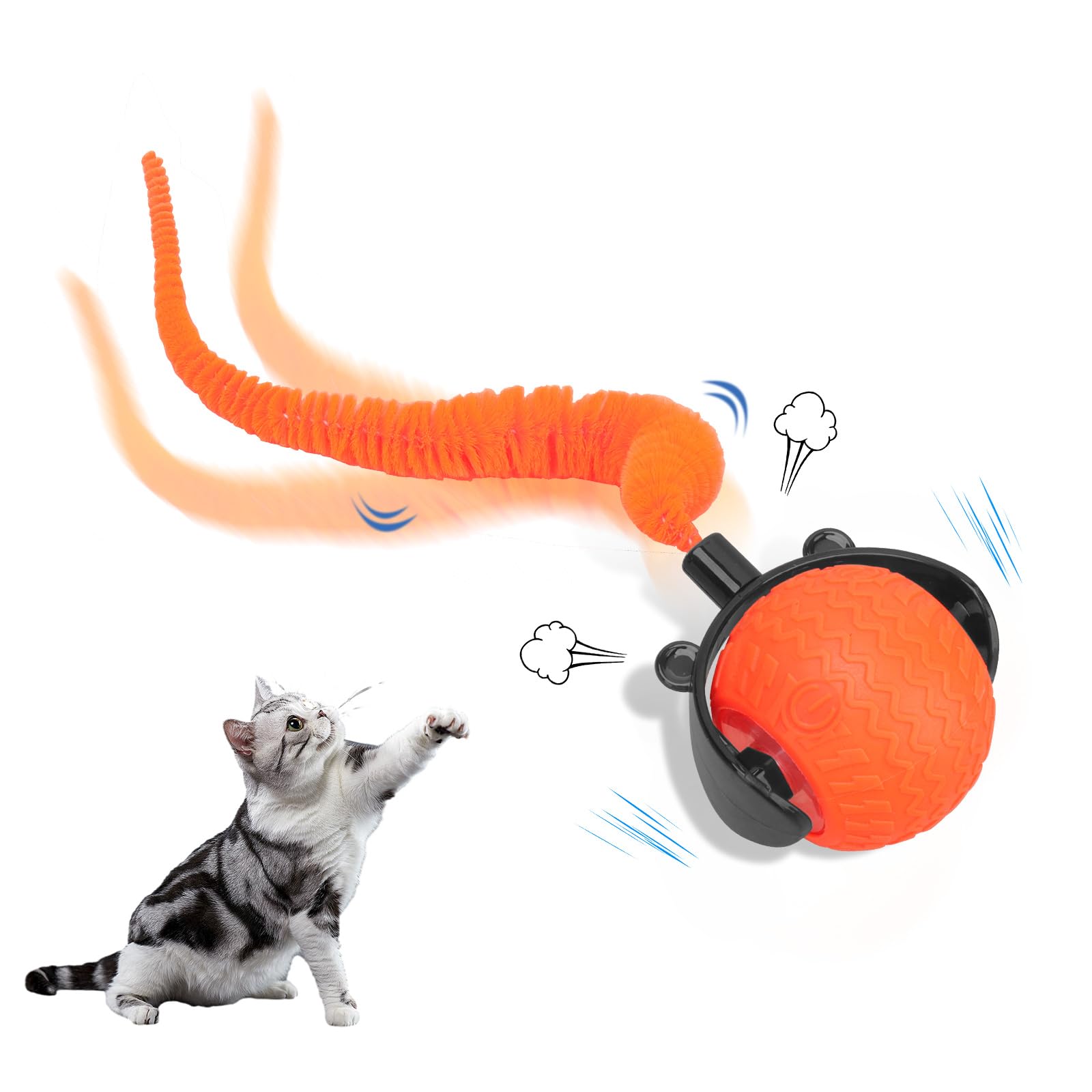 Palla Giocattolo Intelligente Per Gatti Sprifityy - Auto-Rotante Con Luci LED E Ricarica USB - Foto 10