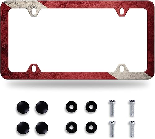 Miniatura 15 de 【2 piezas】 Marco de matrícula de flores de cerezo blanco y negro, marco de matrícula floral de flores, piezas de acero inoxidable, matrícula