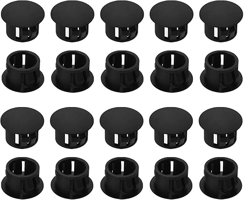 Heyiarbeit 50 tapones de agujero de 12 pulgada 0512in de plástico de nailon redondo tipo agujero de bloqueo tubo de cercado para muebles poste de