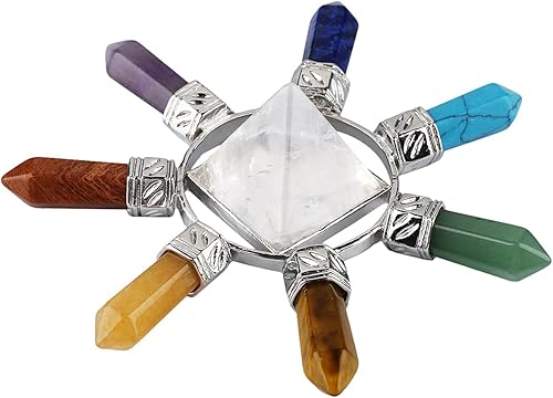 Rockcloud - Pirámide generadora de energía elaborada de piedras y cristales con propiedades curativas para Reiki