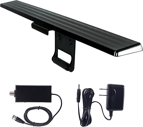 GE Hover Antena de TV digital HD amplificada, antena de TV inteligente de largo alcance, diseño fácil de montar en la parte superior, compatible con