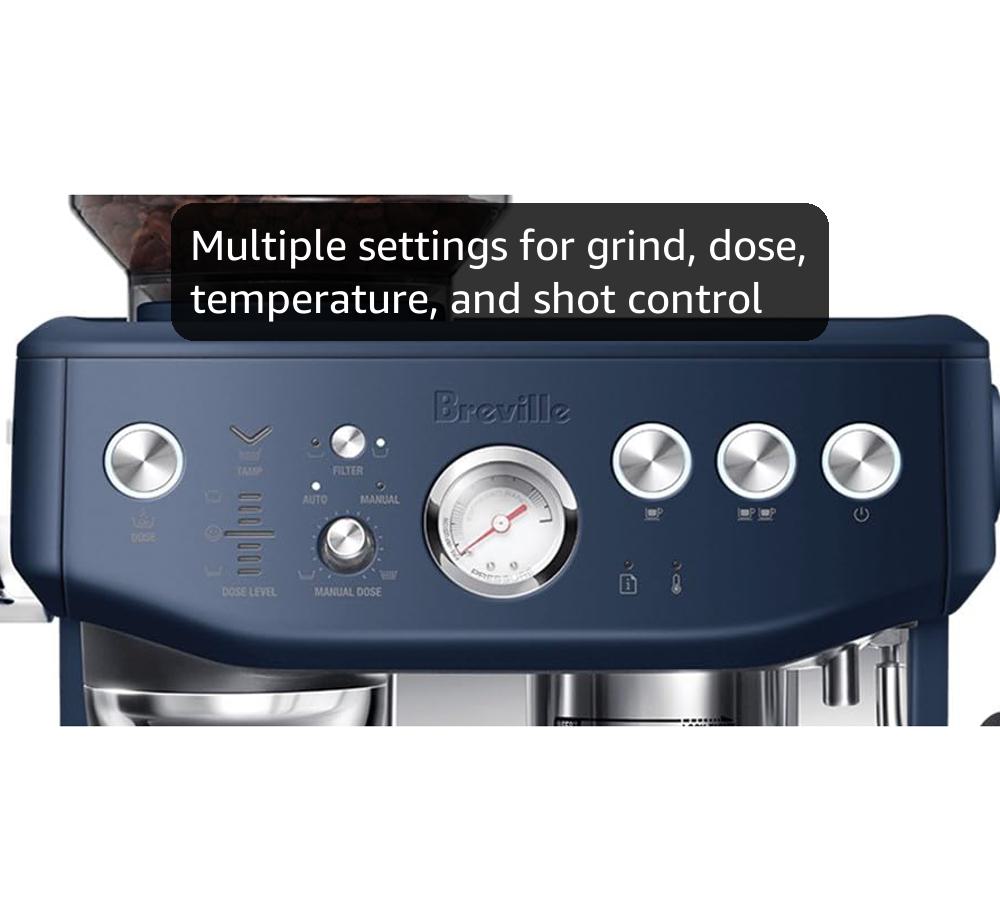 Breville Barista Express Impress Espresso Machine BES876DBL, Damson Blue Breville Barista Express Impress Espresso Machine BES876DBL, Damson Blue