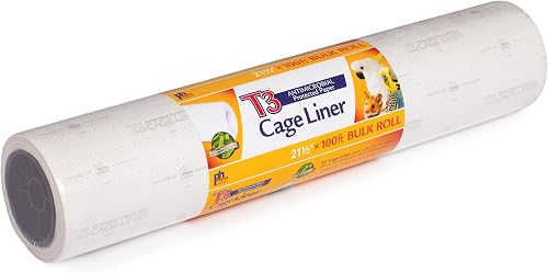 Prevue Hendryx Pet Products T3 Bird and Small Animal Cage Liner, 21-1/2-Inch by 100-Feet, White