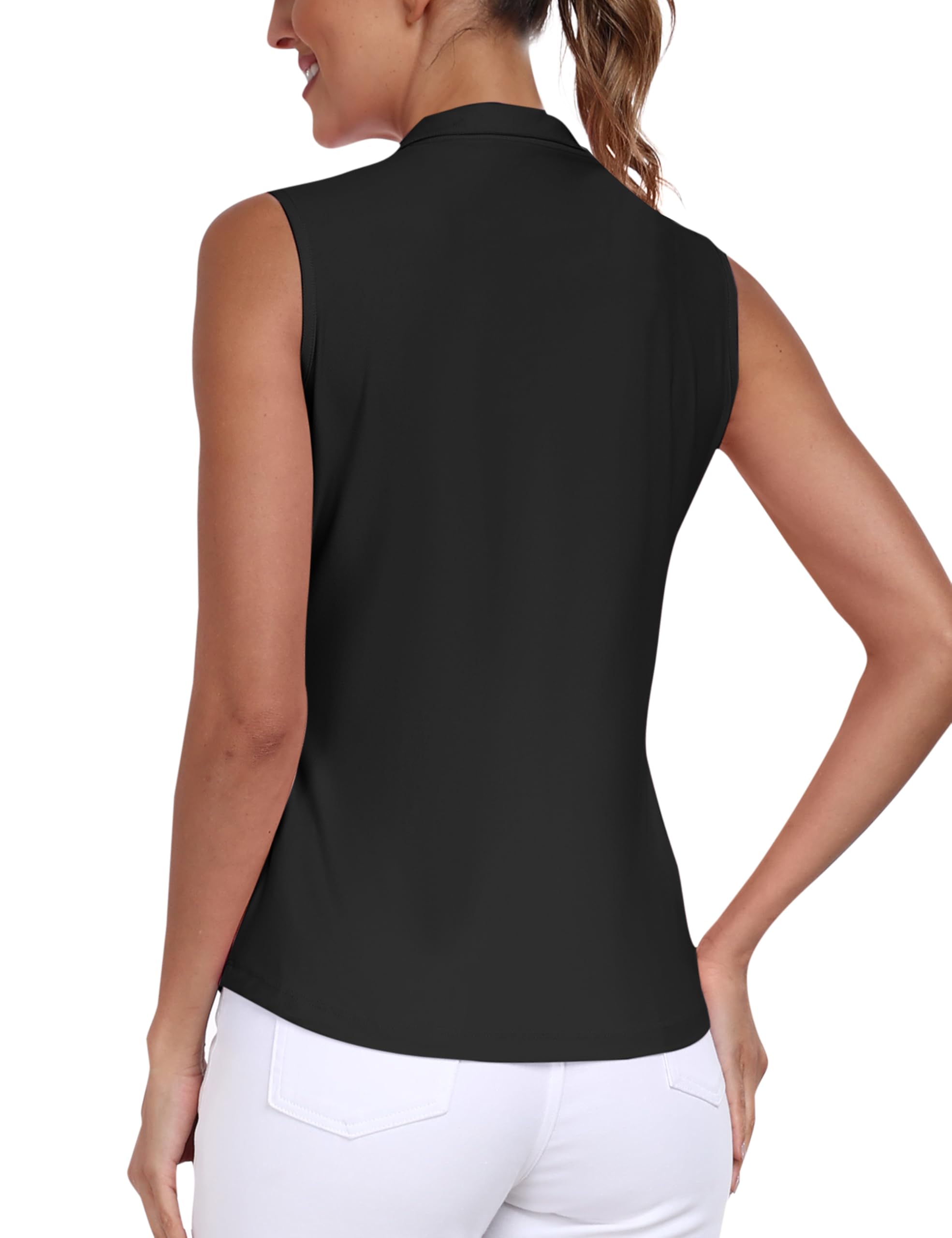 MoFiz Mujer Polo sin Manga Deportes Top sin Mangas Tenis Golf Poloshirt Verano Transpirable Yoga Tops