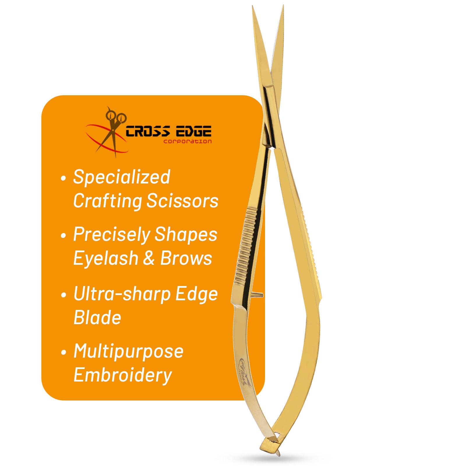 Cross Edge 5 Inch Straight Tip Spring Scissors