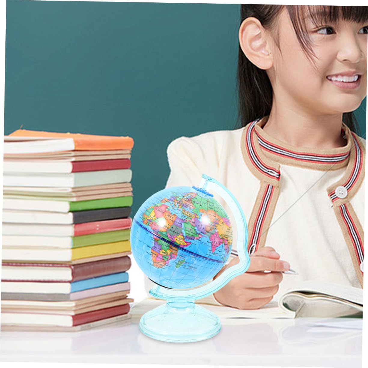 2 Salvadanaio Moderno Educativo e Decorativo per Scrivania Piggy Bank Forma Globo per Insegnamento e Accessorio da Scrivania per Design Elegante e Multifunzionale