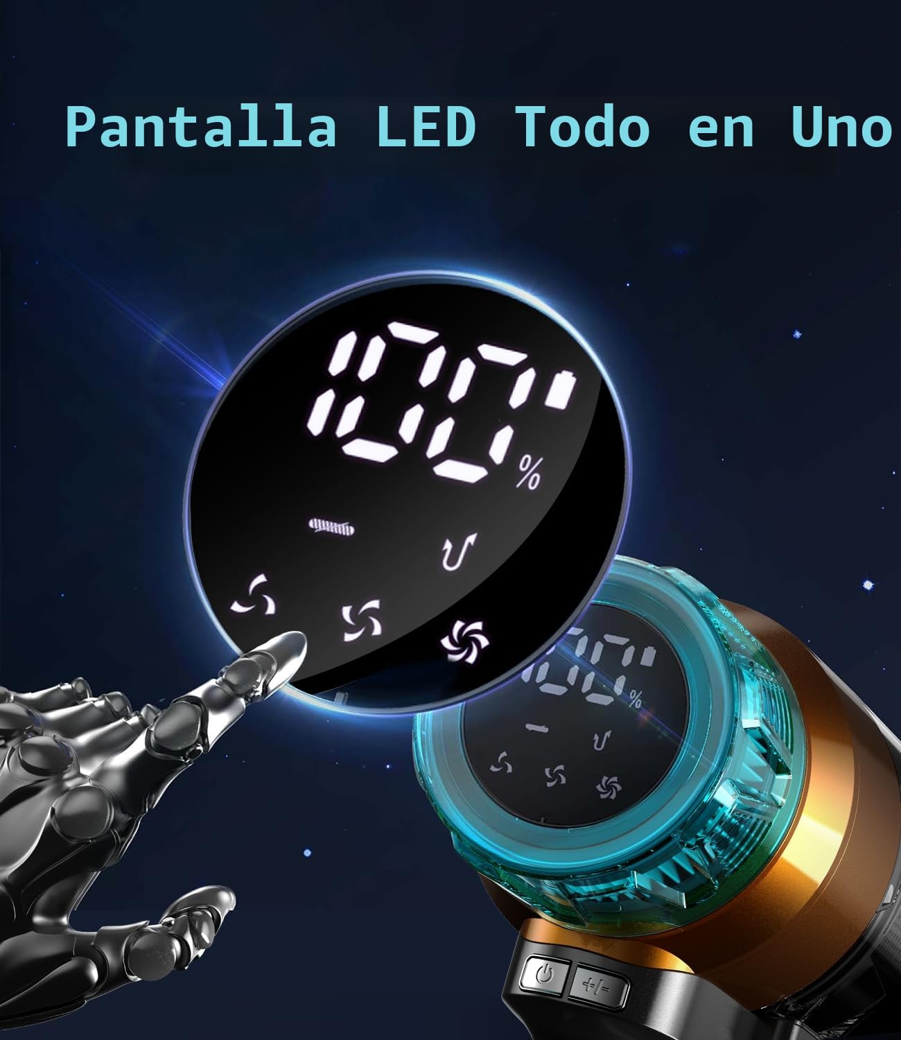 55KPa/600W Aspiradora sin Cable, aspiradora sin Cable Potente hasta 55 Mins, con Smart Screen y Cepillo Antienredos, Alfombra Pelo Mascota Suelo Sofá[Clase de eficiencia energética A+++] (a34)