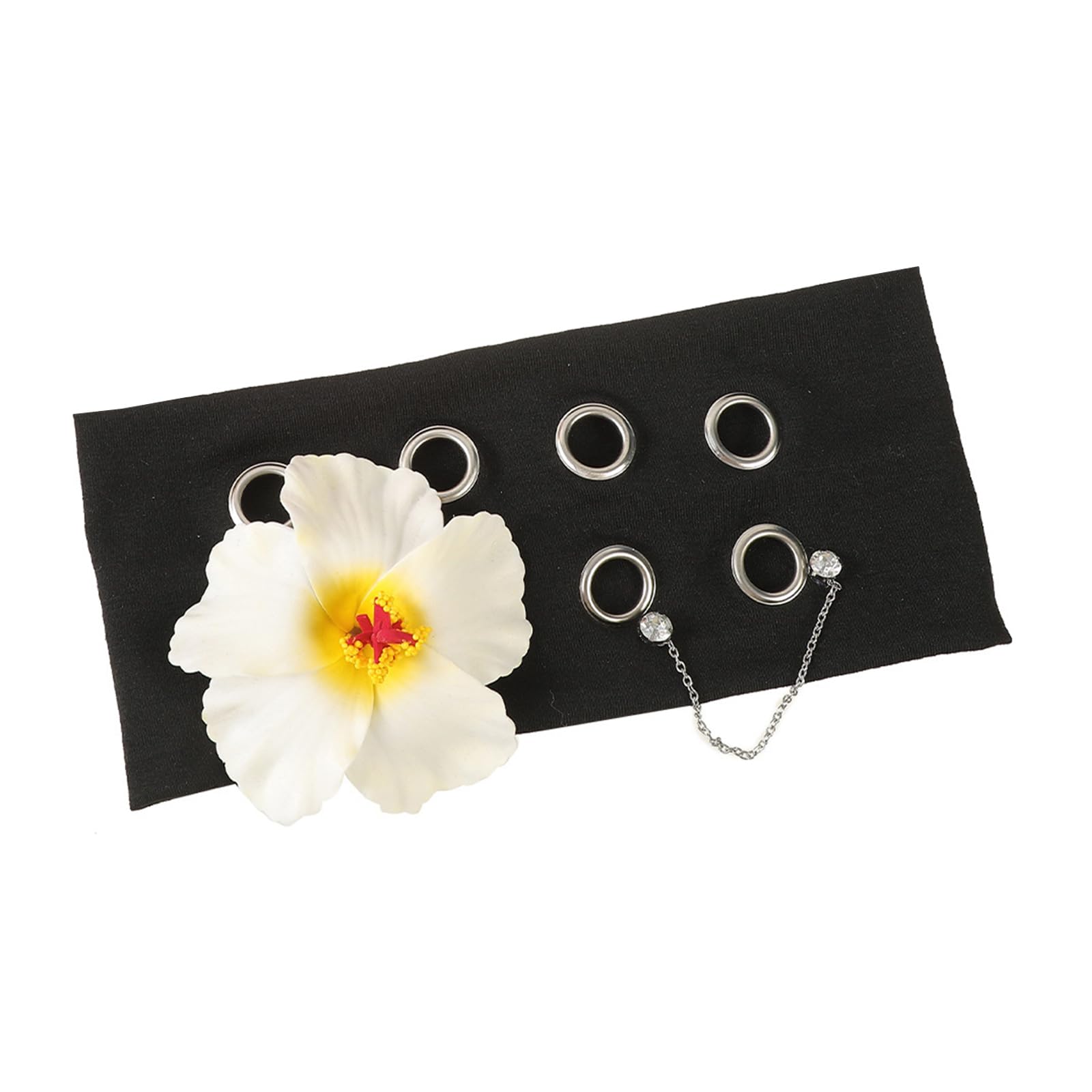 MICFENY Punk Metal Studded Headbands For Women Men Punk Rock Music Festival Metal Hair Band Nonslip Design Flower Decors Width