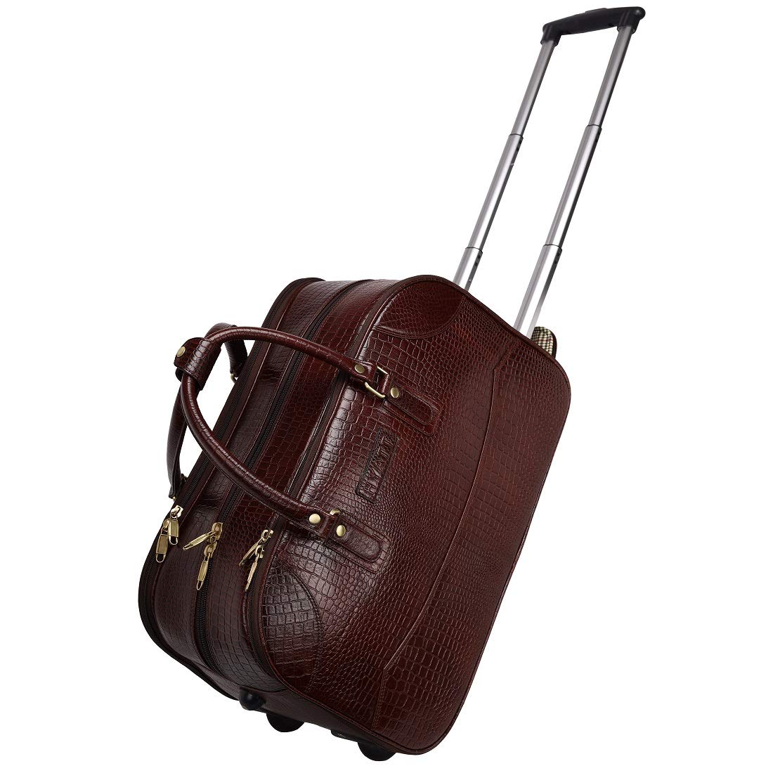 RICHSIGN Leather Accessories 32 litres Duffle Bags for Men with Trolley (2-Wheel) (C-Brown) ((Weight-2 KG / 2000 GR) (Dimension – L X 20, W X 11, H X 13 inch RICHSIGN Leather Accessories 32 litres Duffle Bags for Men with Trolley (2-Wheel) (C-Brown) ((Weight-2 KG / 2000 GR) (Dimension – L X 20, W X 11, H X 13 inch