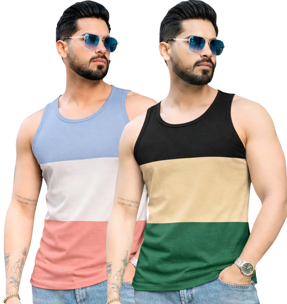 rodzen Men's Cotton Round Neck Regular Fit Sleeveless Vest/Tank Top-picture-27