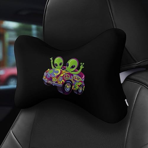 Miniatura 5 de Aliens in Car - Almohada para reposacabezas de coche, 2 unidades, espuma viscoelástica, almohada de cuello para acampar y viajar