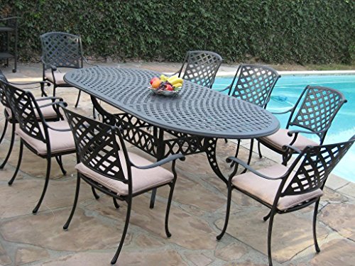 Cast Aluminum Outdoor Patio Furniture 9 Piece Expandable Dining Set DS-09KLSS260180T