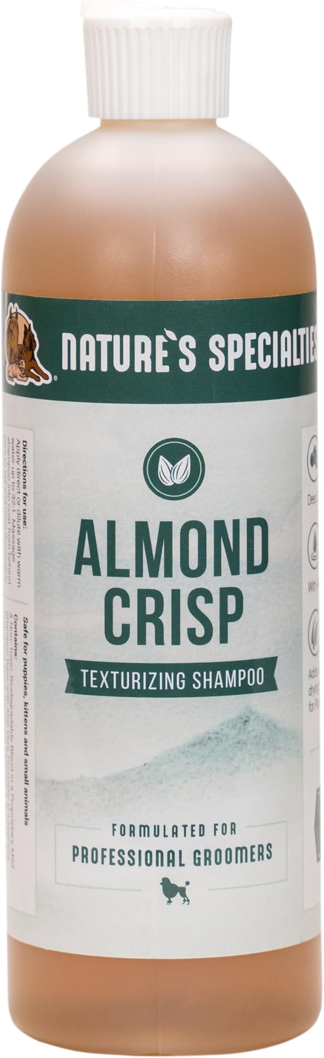Almond Crisp Ultra Concentrated Dog Shampoo for Pets, Make up to 4 Gallons, Natural Choice for Professional Groomers, Texturizing and Volumizing, Made in USA, 16 oz