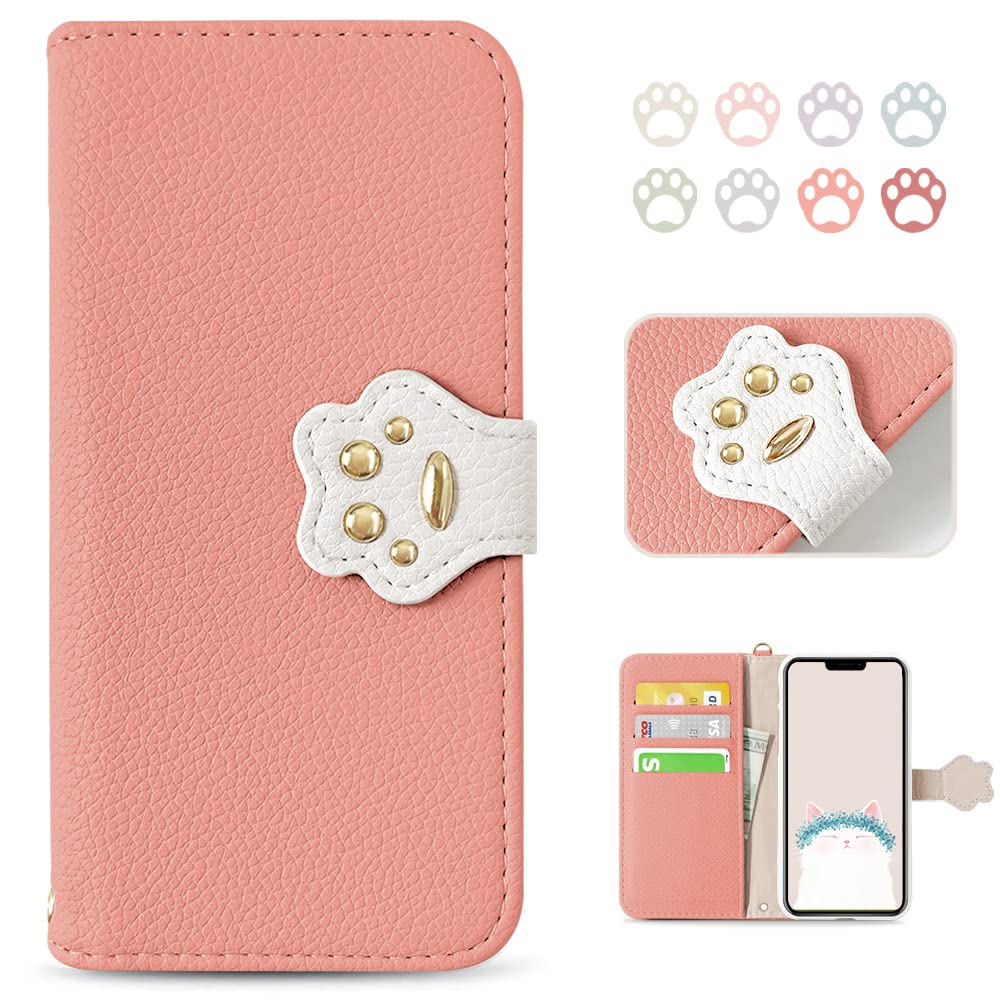 MAGICASE 適応iPhone 14 ケース 手帳型 可愛い iPhone14 手帳型ケース 人気 猫 アイフォン 14 ケース 手帳型 動物 iPhone 14 ケース 手帳型 女性 かわいい カード収納 スタンド機能付き 全面保護 衝撃吸収 マグネット式 携帯ケース 着脱しやすい 高級PUレザー すまほけーす 耐汚れ ちゃん 猫柄 アニマル(iPhone 14， 6.1inch)オレンジ