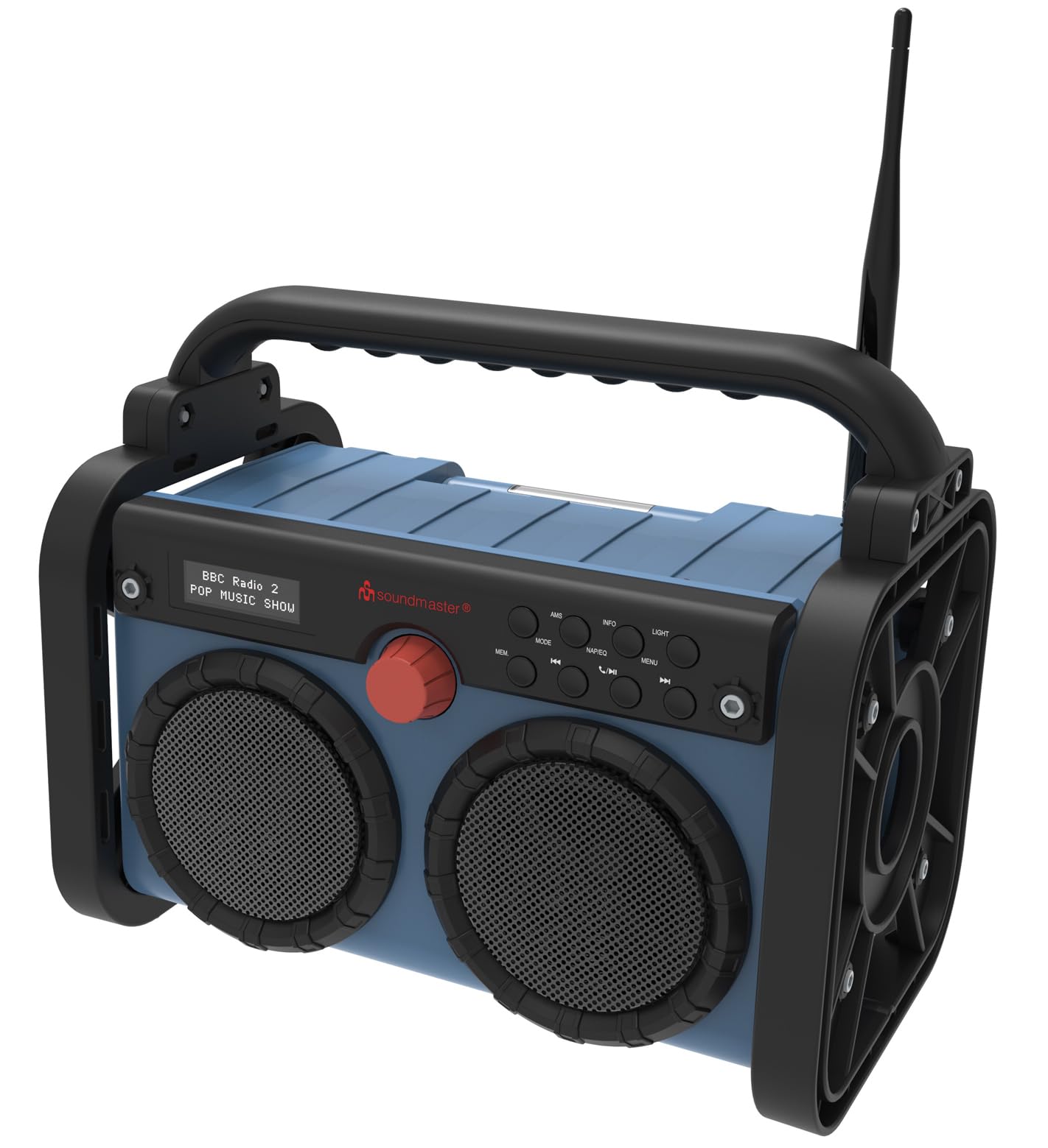 soundmaster DAB85BL Radio de Chantier Dab+, FM AUX, Dab+, FM Bleu, Noir