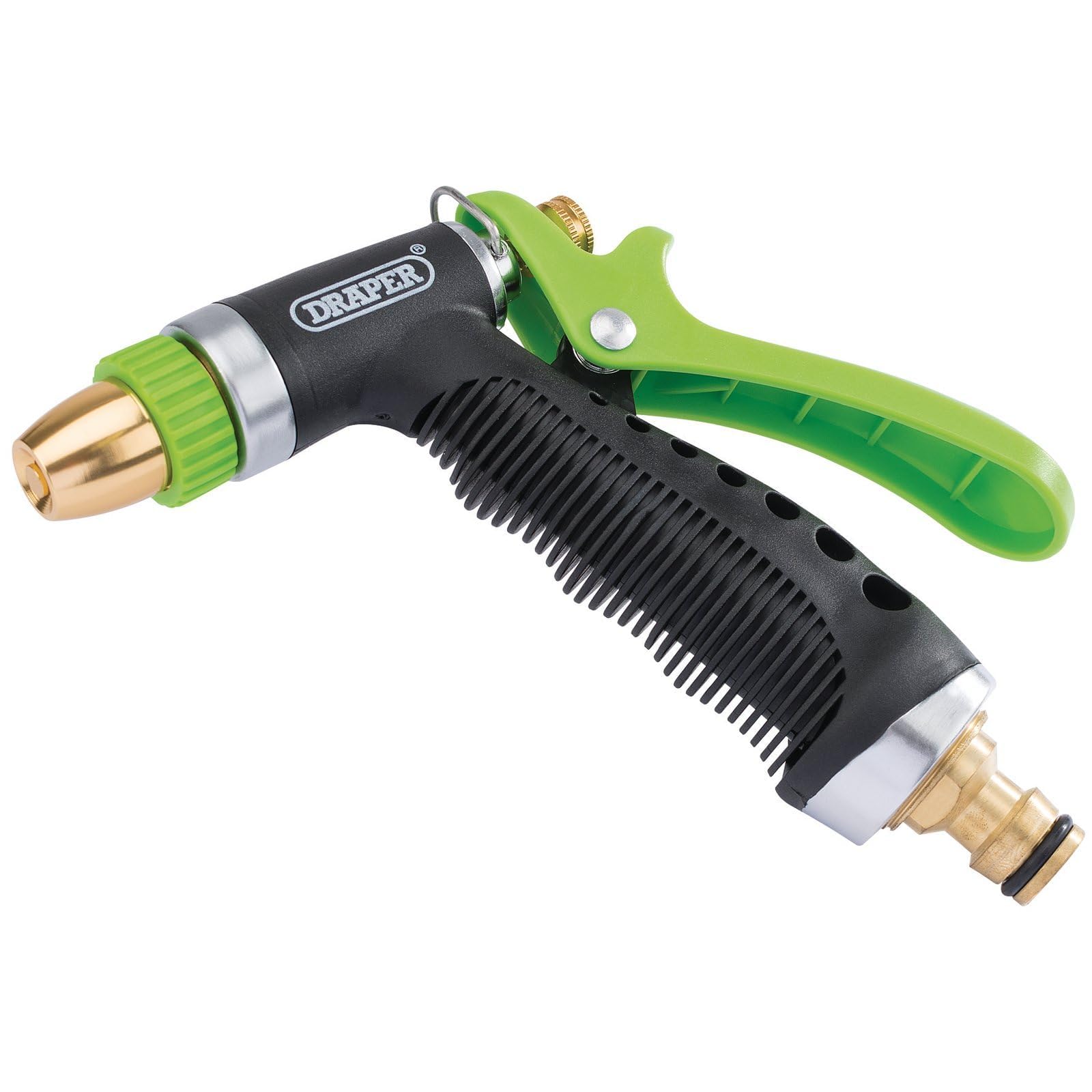 Draper Pistola a spruzzo per tubo flessibile a 3 modalità | Ugello per tubo da giardino in alluminio | Strumento di irrigazione | Raccordo in ottone | Connettore universale | 25296