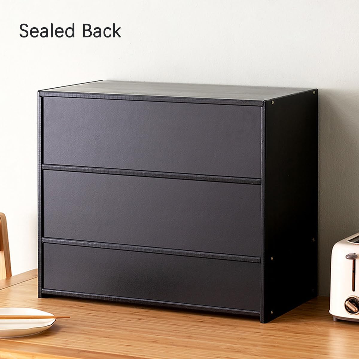 Assembly step: Sliding the glass doors into place