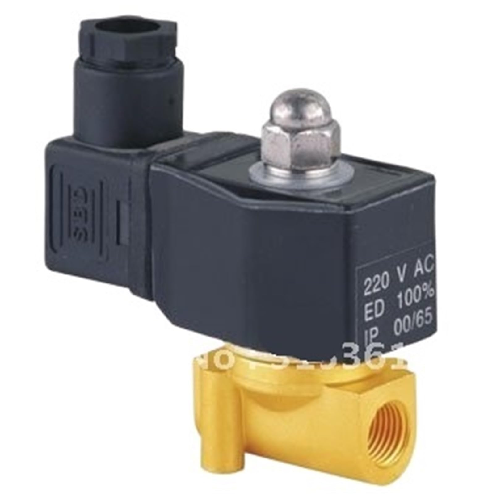 Électrovanne pneumatique en laiton à bobine DIN étanche, contrôle fluide AC110V 9,5mm