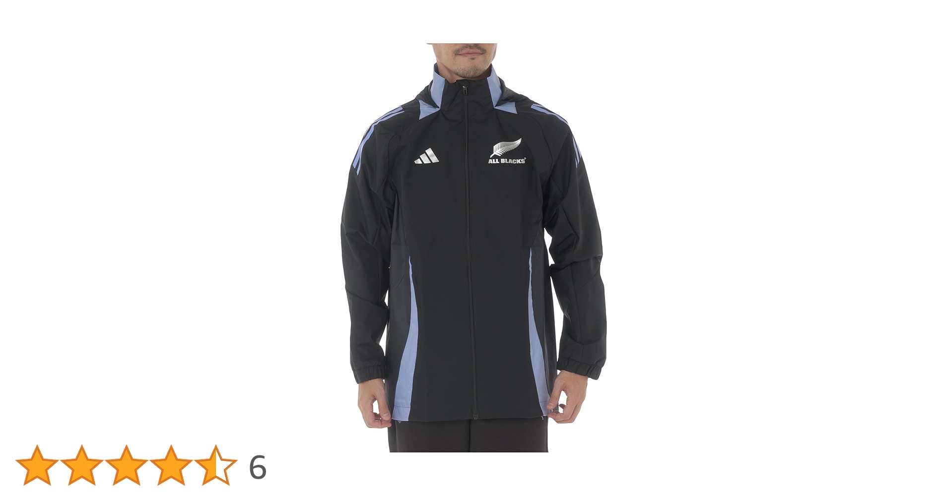 Adidas JUJ10 Men's All-Blacks Rugby WIND. RDY Jacket, All