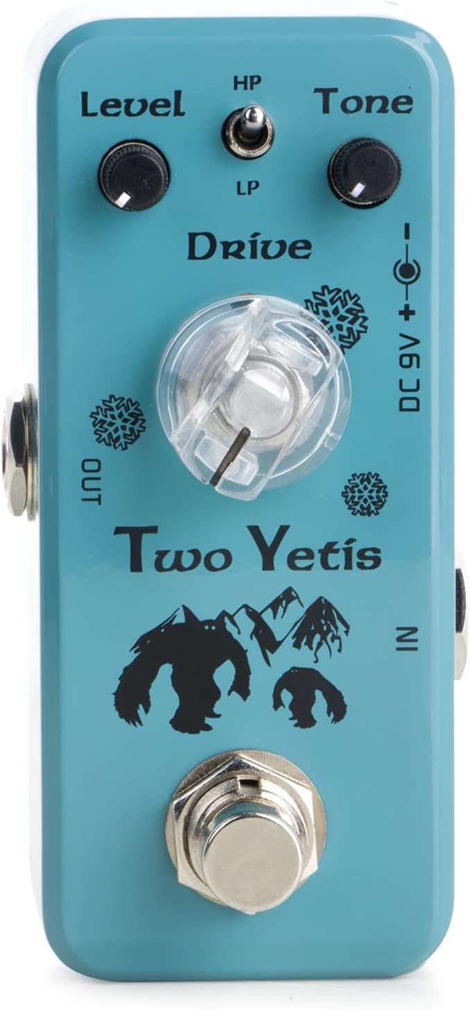 MP-316 Two Yetis Overdrive Guitar Effect Pedal with HP/LP Modes True Bypass