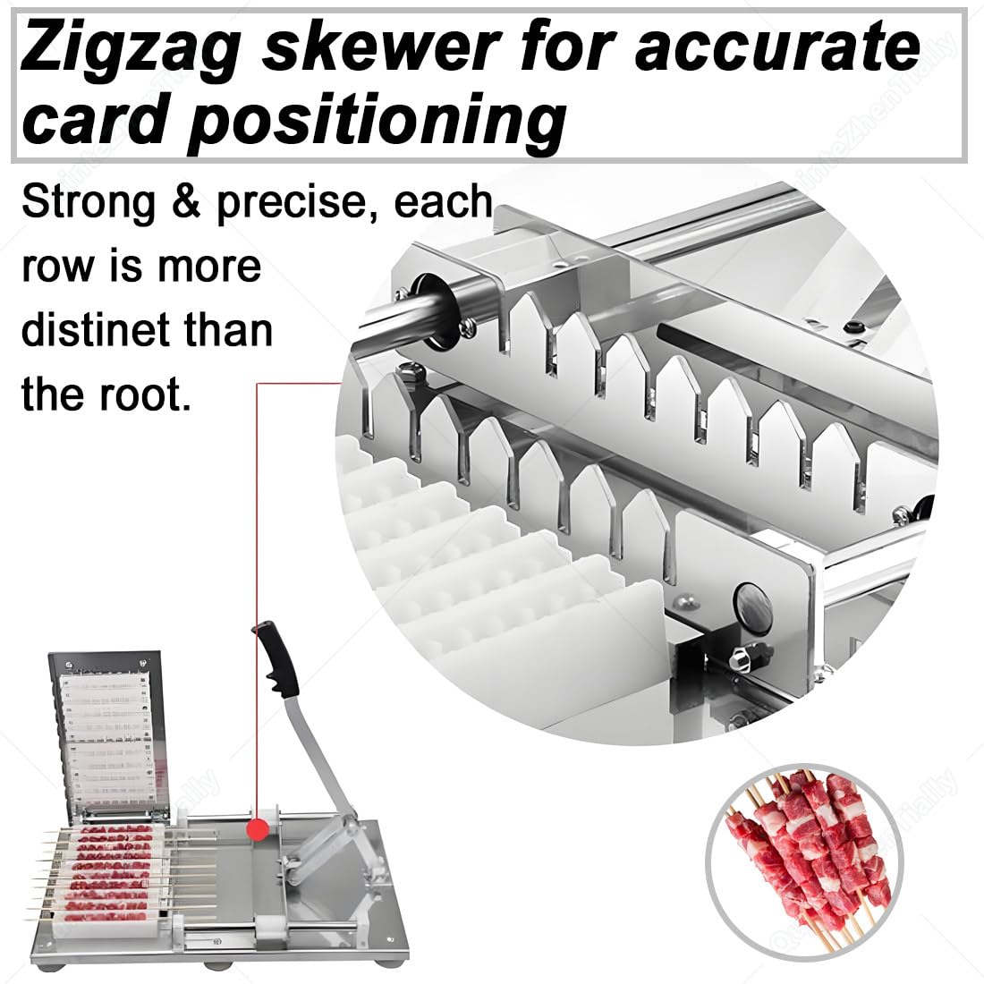 Macchina Kebab Barbecue Spiedino Bambù,565 X 320 X 90 Mm 4Templates | Macchina Carne Manuale Montone,Utilizzo Semplice,Lunghezza Manico 48 Cm,Attrezzo Infilante Senza Sforzo per Casa Campeggio