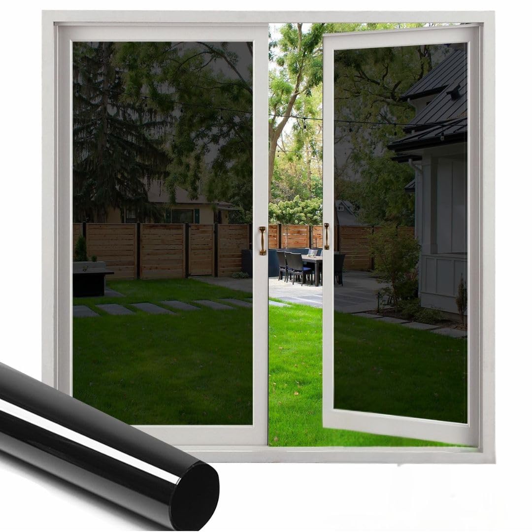 HomeVera Blackout Black Film for Glass Window, self Adhesive Glass Film for Privacy Glass Film for Sunlight Heat Blocking, Glass Window, Office Cabins, Home - 95% Black Glass film12 X 36 Inchs-image-3