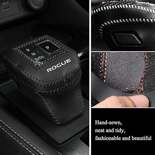 Miniatura 6 de XITER Funda de cuero para palanca de cambios automática, funda protectora de palanca de cambios para Nissan Rogue 2021, 2022, 2023, 2024, 2025,