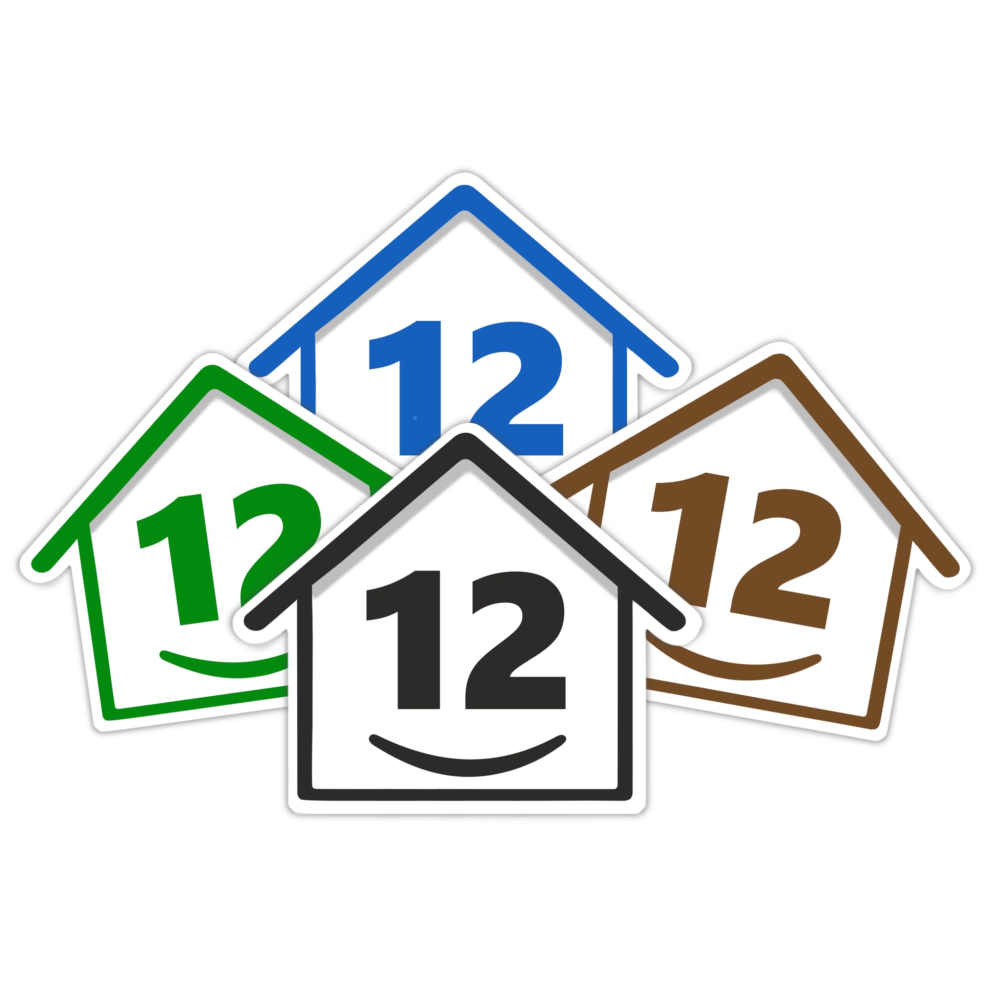 4 x Bin Numbers for Wheelie Bins, 1-99, 15cm ‘Happy House’ Colour Design Dustbin Stickers, Easy Application Stick On Number Stickers - Weatherproof Self Adhesive Vinyl – Blue, Black, Green, Brown (25) — view 34