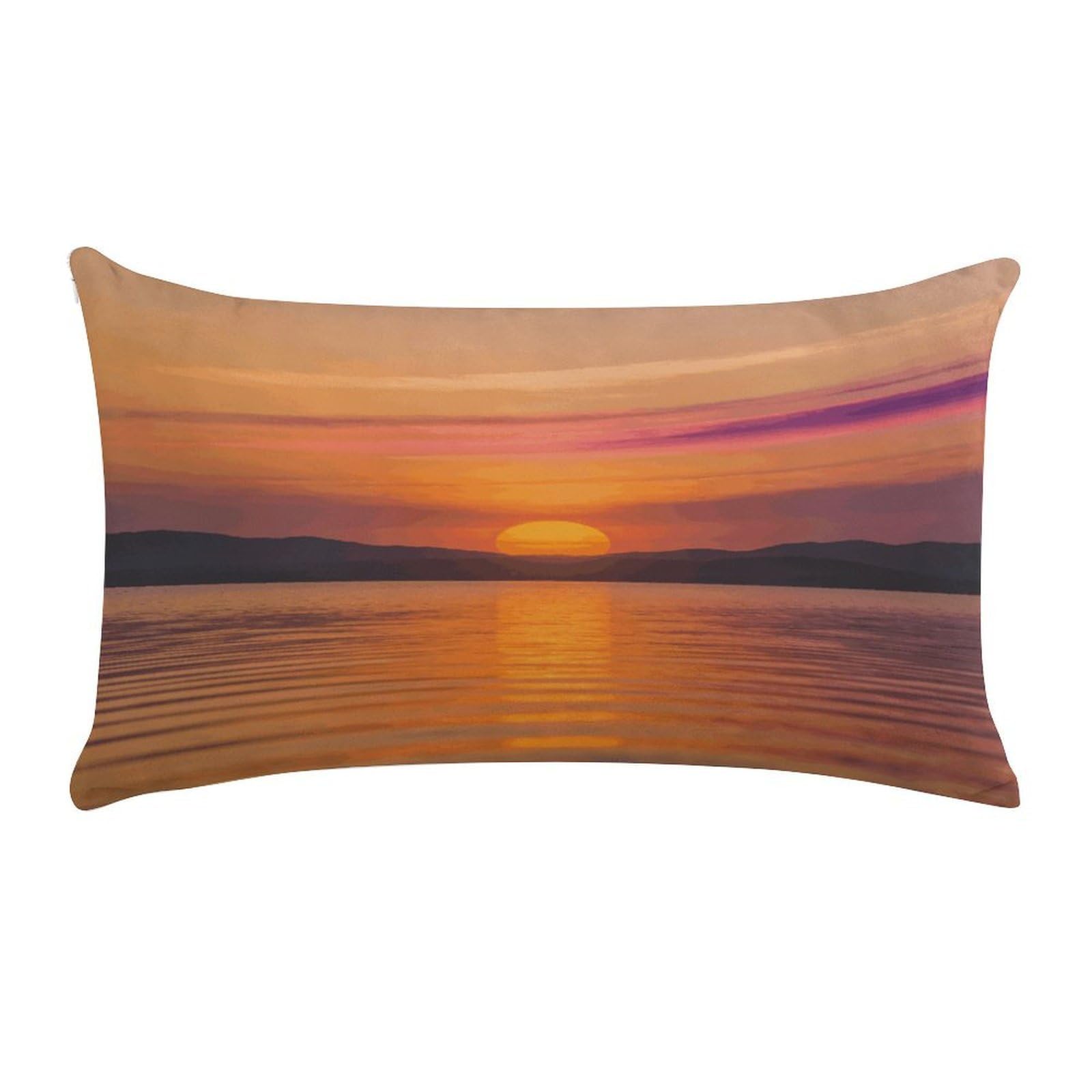 Fodpand Style Sunrise Pillow Cases Set Of 1 Extra Soft Pillow Protectors With Hidden Zipper Perfect For Hotels, Guest Rooms,Bedroom 12X20 Inches Pillows Not Included