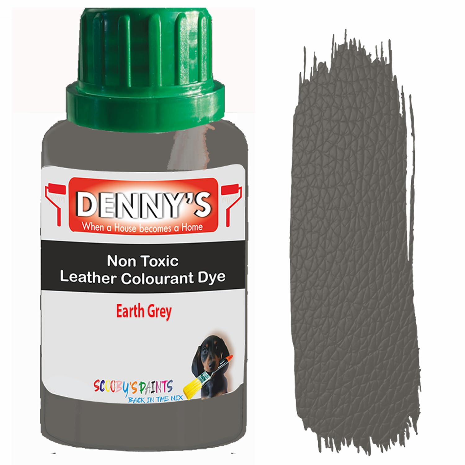 All in One Leather Colourant Self Seal Leather Dye Repair Paint for Furniture, Sofas, Car Seats (Earth Grey, 250ml Bottle)