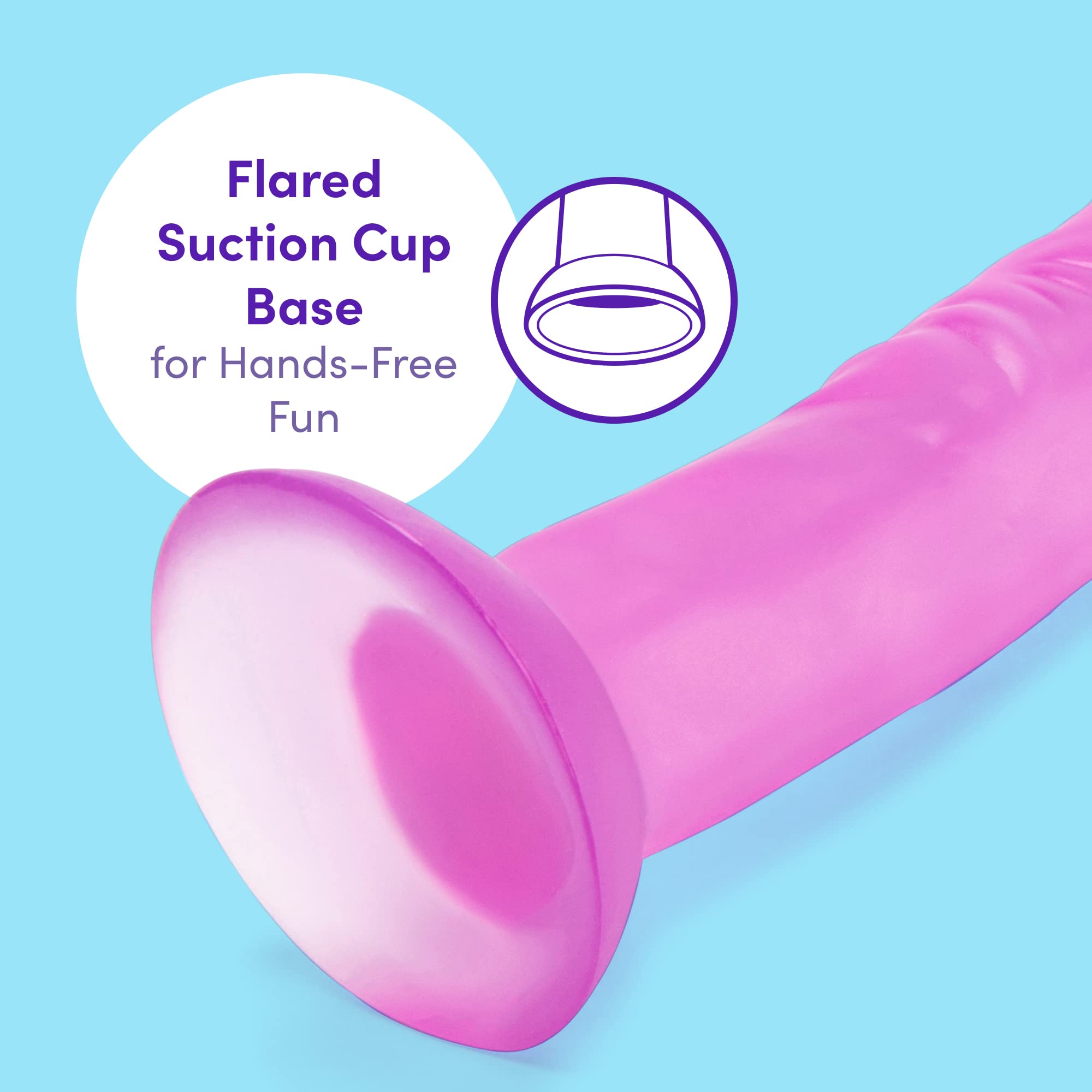 Lovehoney Realistic Dildo - 7 Inch with Suction Cup - Girthy Dildo for Women - Thick, Firm but Flexible - Harness Compatible Strap On - Adult Sex Toy - Waterproof - Clear
